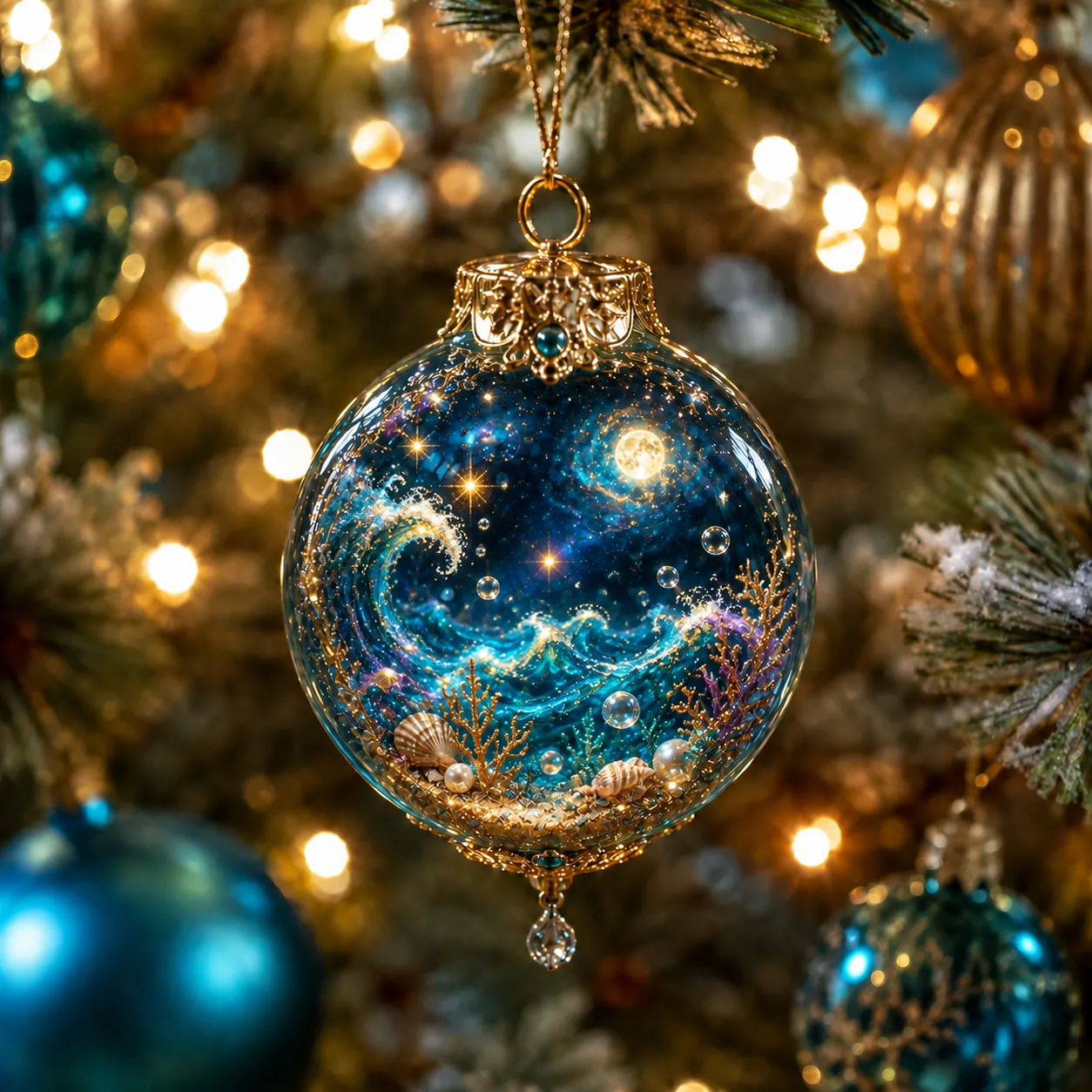 🔥Last 35pcs-✨Ocean Wonders Christmas Ornament Collection-HandPrint