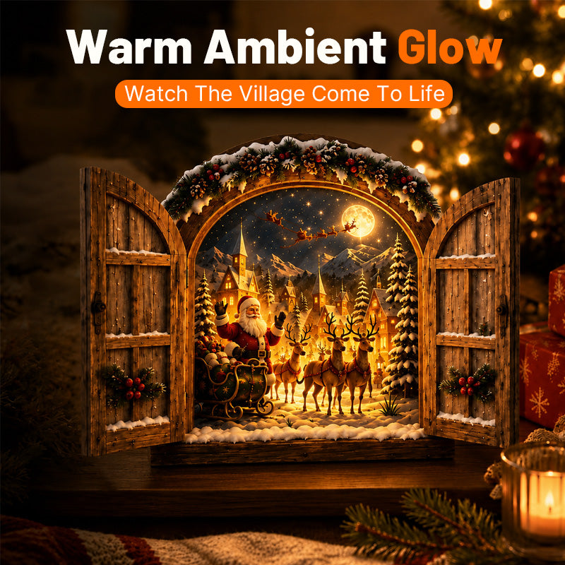 Christmas Window Village Decor-HandPrint