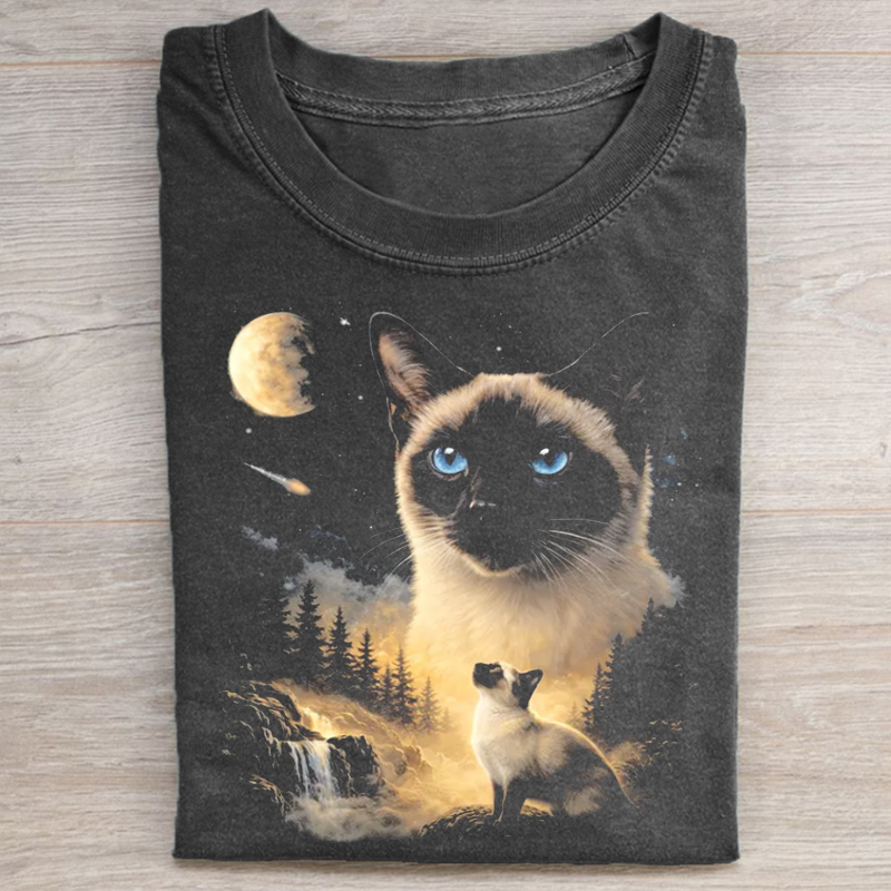 Siamese Howling to the Moon T-shirt-NaturexCraft