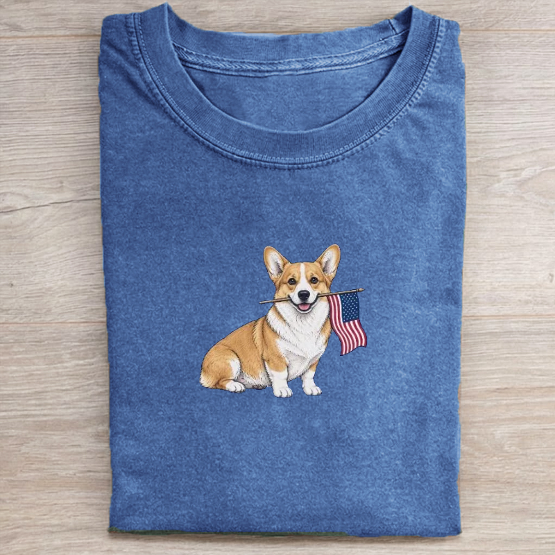 Funny Patriotic Dog T-shirt-NaturexCraft