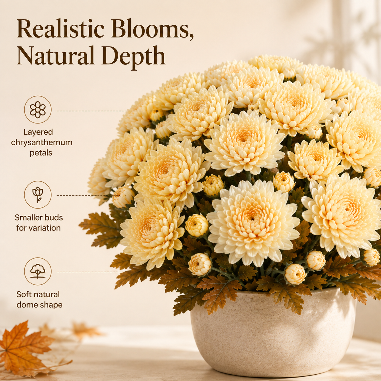 Autumn Bloom Faux Chrysanthemum Bush-HandPrint