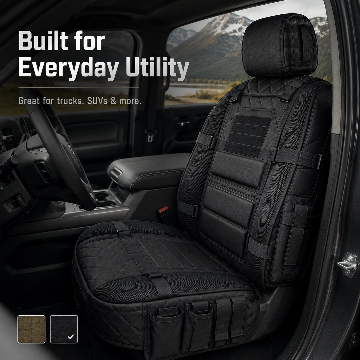 Tactical MOLLE Car Seat Cover Organizer – Rugged Protection & Smart Storage-HandPrint
