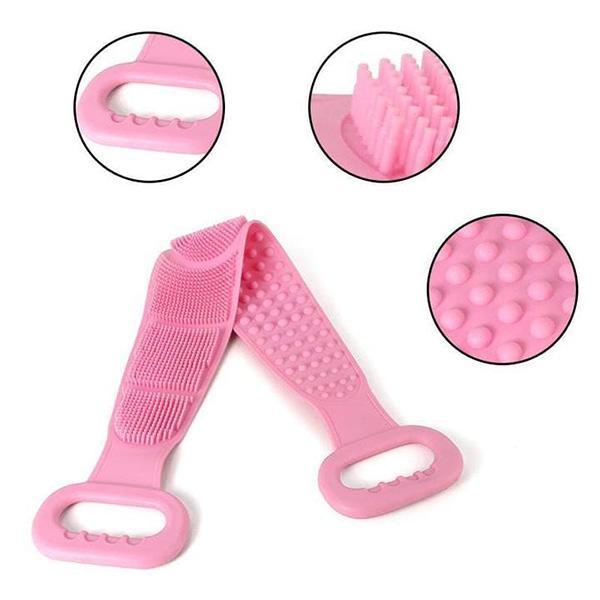 🧼Silicone Back Scrubber for Bath, Double-Sided Body Exfoliating Bath Brush with Soft Silicone Bristles-HandPrint