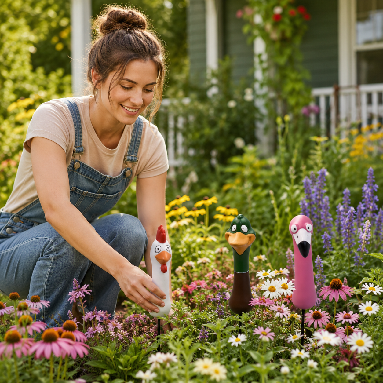 🌿 Funny Peeking Bird Garden Stakes – 3-Piece Whimsical Yard Decor-HandPrint