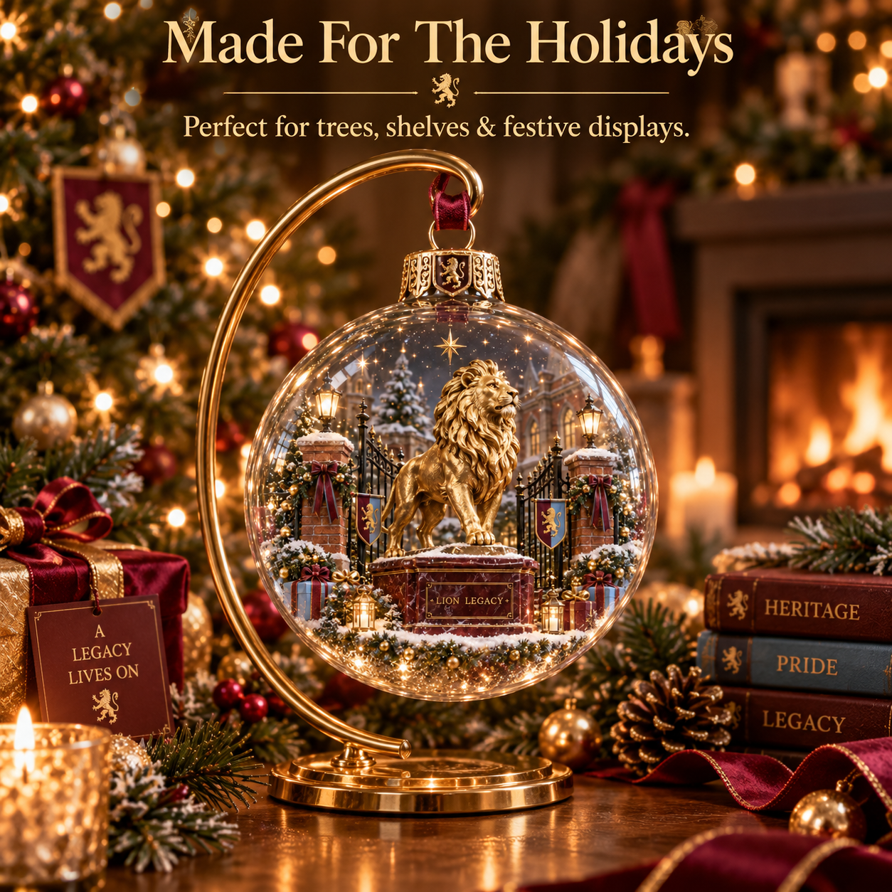 🎄 Pride & Tradition Light-Up Football Christmas Globe Ornament-HandPrint