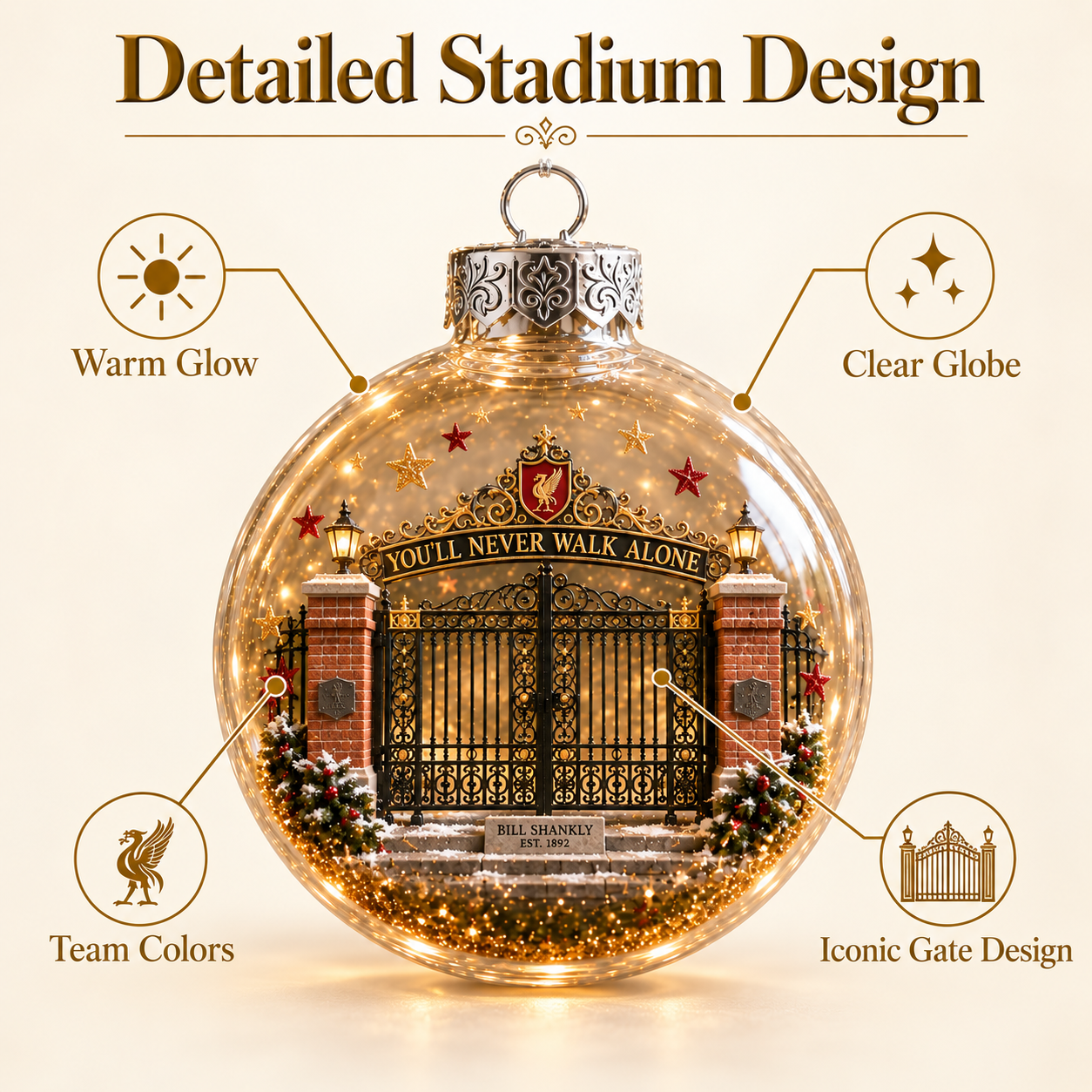 🎄 Light-Up Football Heritage Diorama Ornament-HandPrint