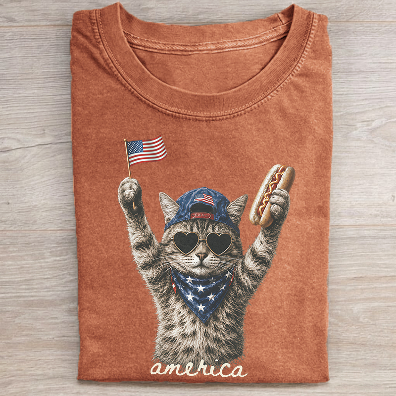 Patriotic Cat T-shirt-NaturexCraft