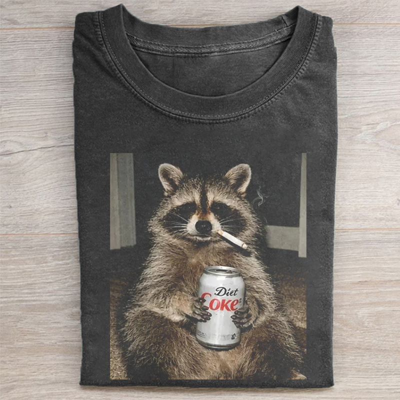 Unhinged Raccoon T-shirt-NaturexCraft