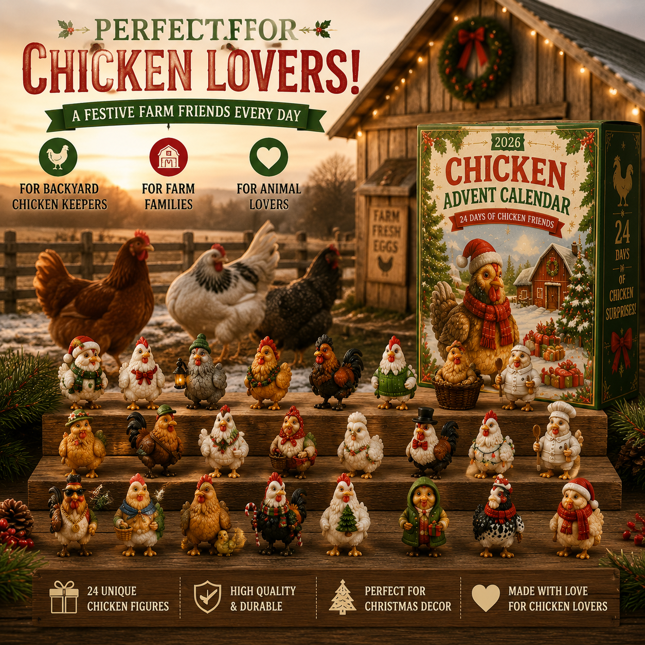 🐔 24 Days of Christmas Chicken Magic Starts Here 🎄-HandPrint