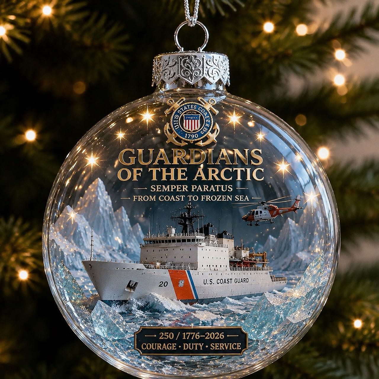 🎄 LAST DAY 75% OFF 🇺🇸 America 250th Military Legacy Light-Up Christmas Ball-HandPrint