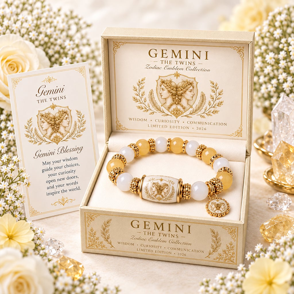 【🔥Limited Edition🔥】💫 12 Zodiac Bracelet – Natural Chalcedony, Your Sign, Your Energy-HandPrint