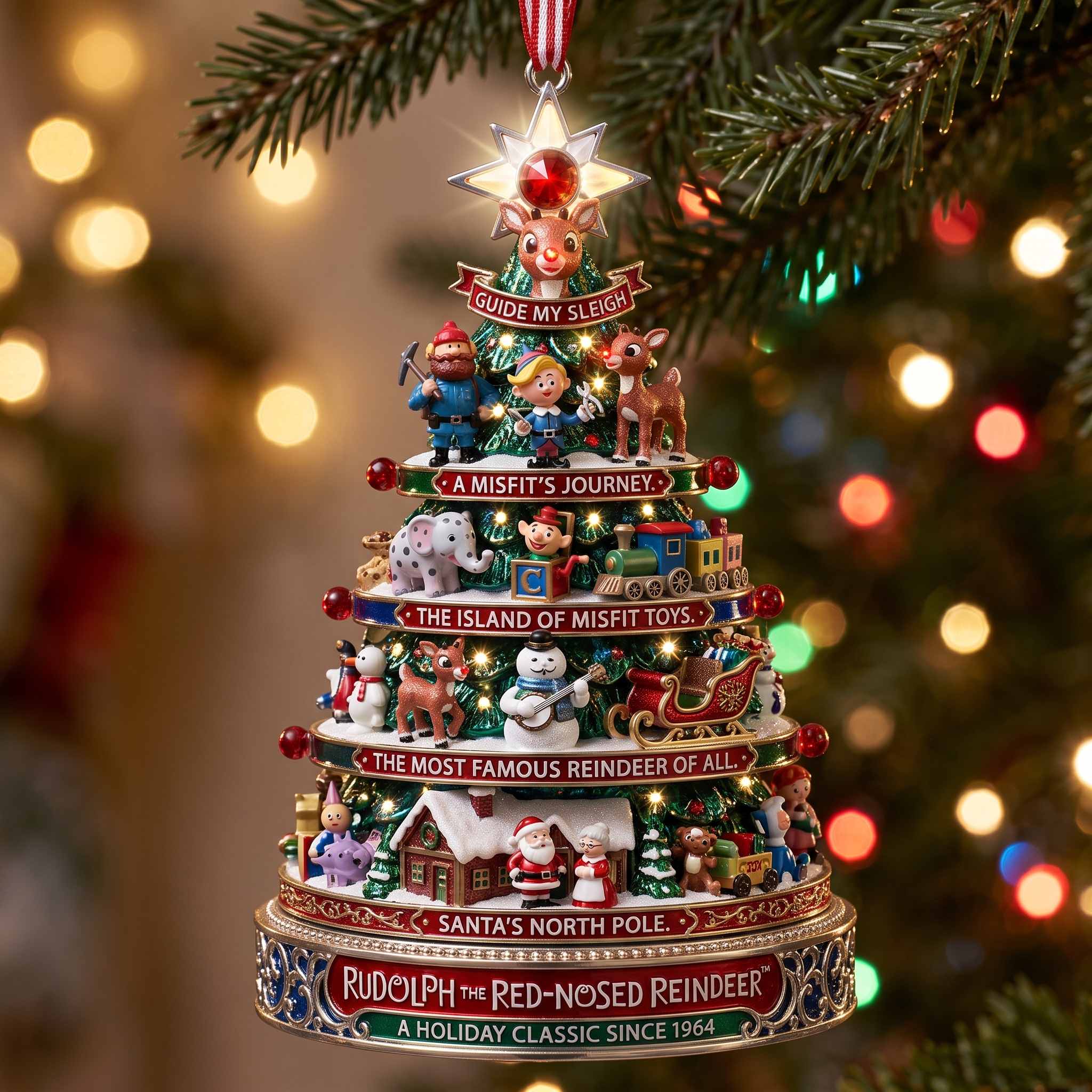 Rudolph Christmas Tree Ornament-HandPrint