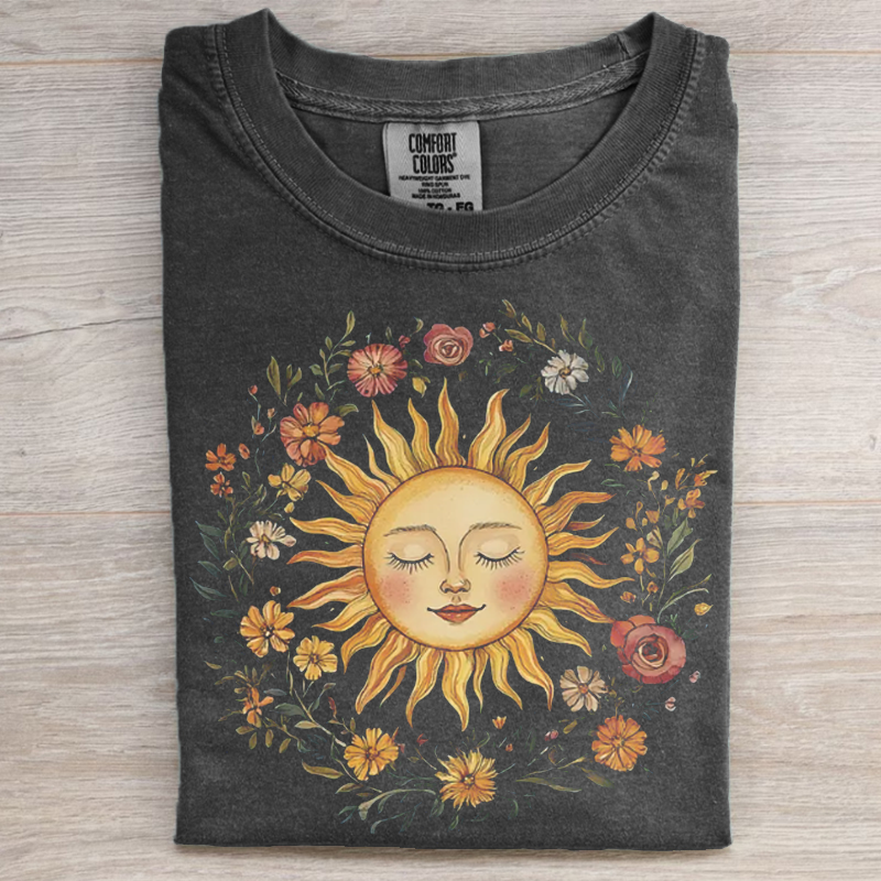 Boho Spiritual Sun T-shirt-NaturexCraft