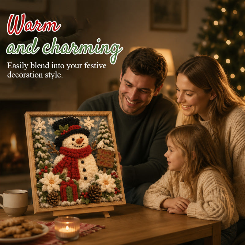 "Warm Winter Wishes" 3D Snowman DIY Kit-HandPrint