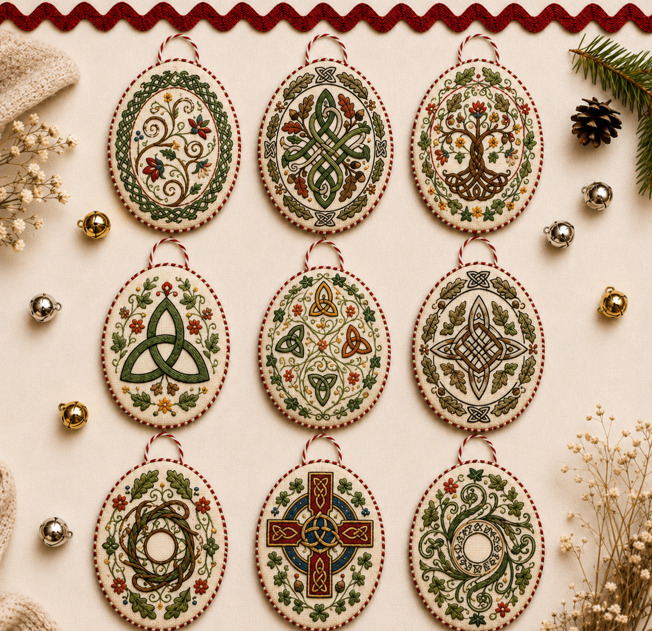 🍀 Celtic Knot DIY Embroidery Ornament Kit-HandPrint