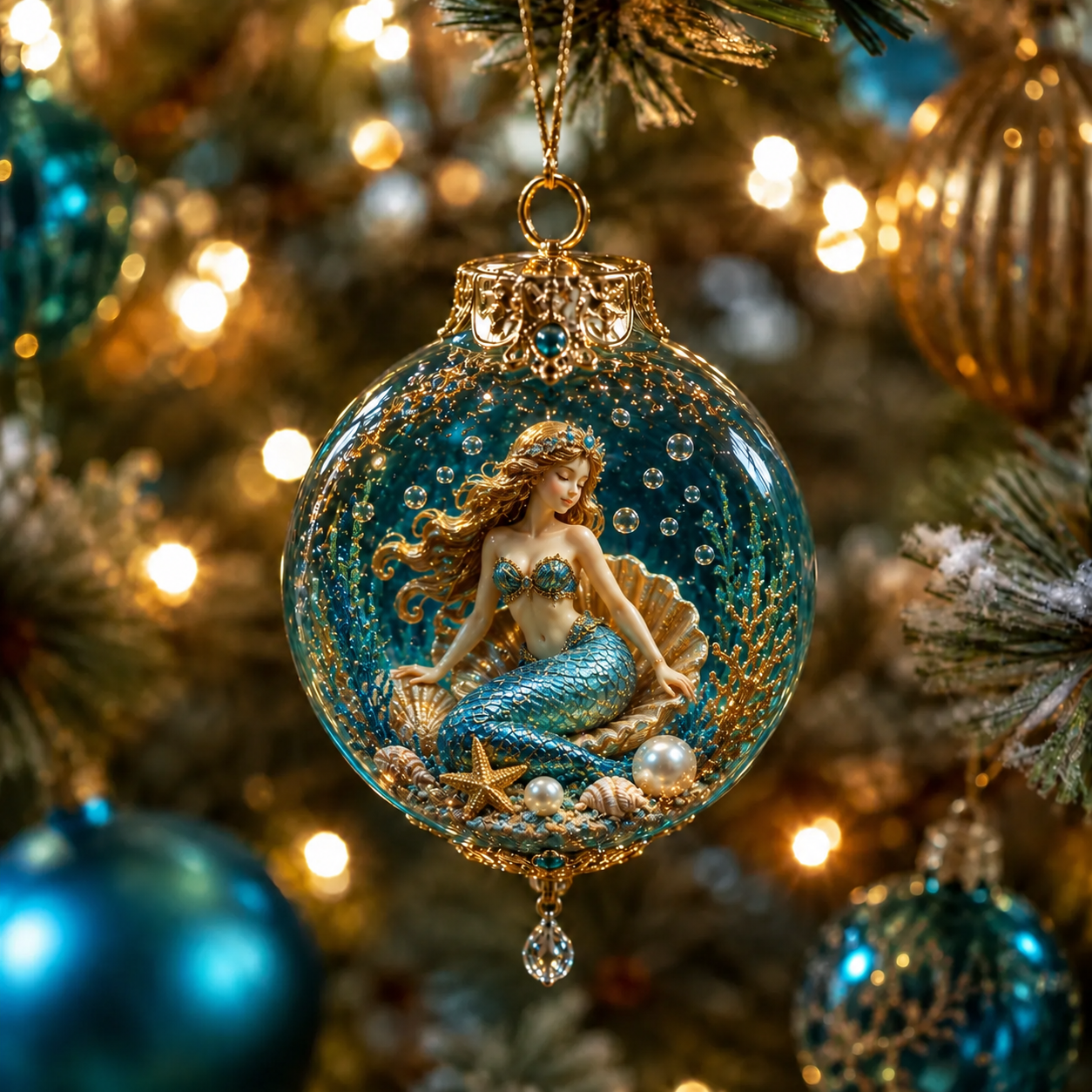 🔥Last 35pcs-✨Ocean Wonders Christmas Ornament Collection-HandPrint