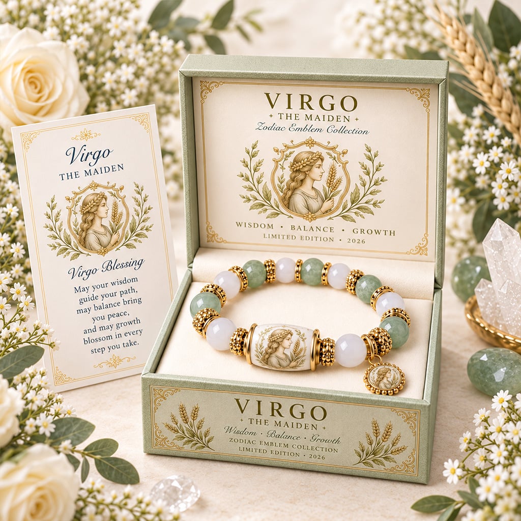 【🔥Limited Edition🔥】💫 12 Zodiac Bracelet – Natural Chalcedony, Your Sign, Your Energy-HandPrint