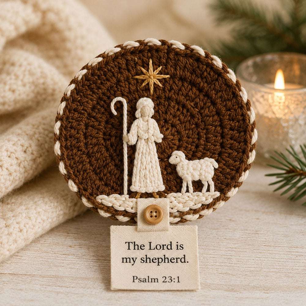🔥LAST DAY 49% OFF - 🧶Nativity Crochet Coaster DIY Kit-HandPrint