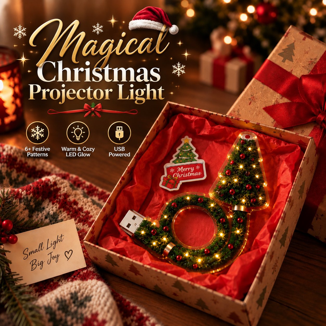 🎄 Christmas Early Bird Sale 49% OFF✨️Magical Christmas Projector Light-HandPrint