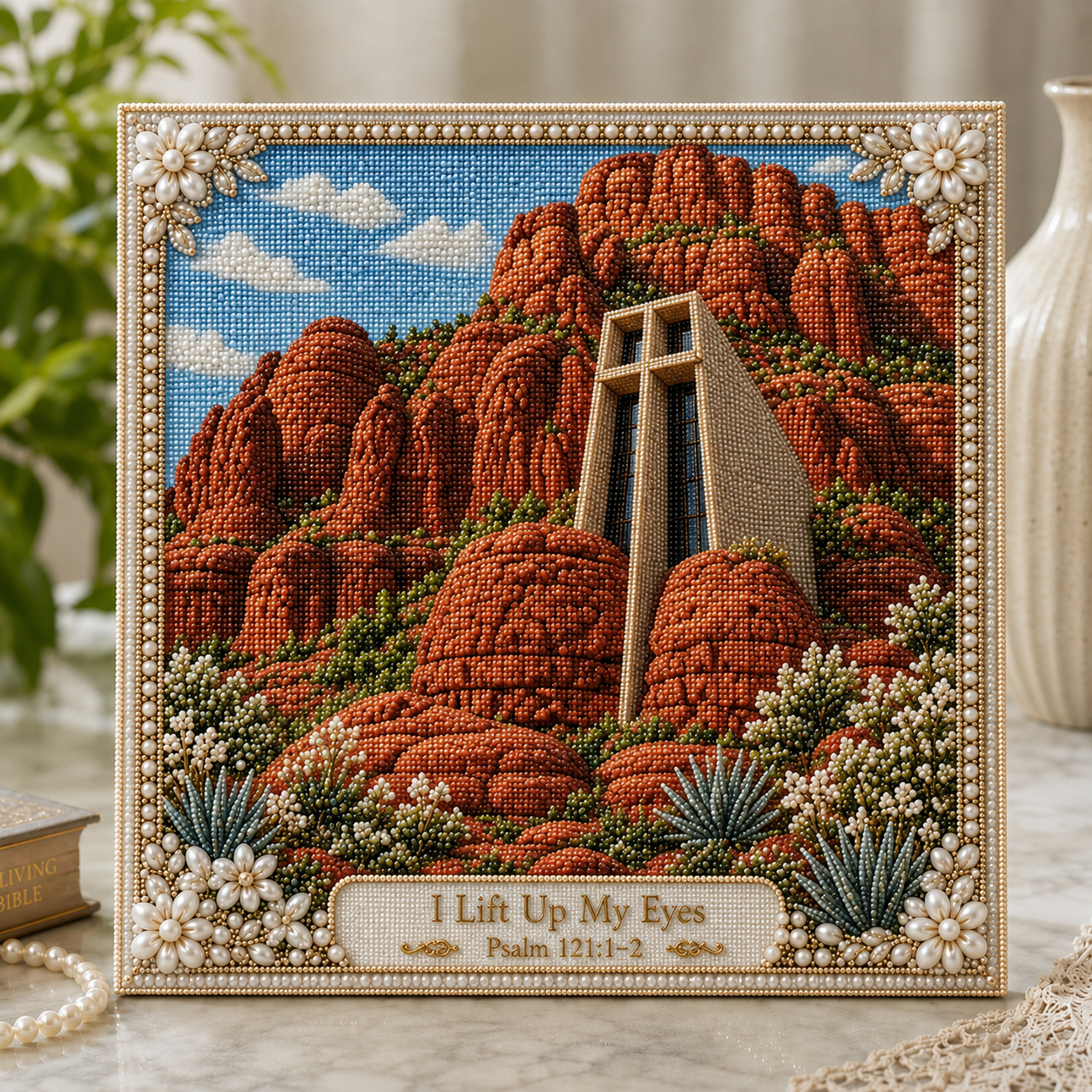 ⛪ Sacred Churches & Timeless Scripture – DIY Pearl Art Kit-HandPrint
