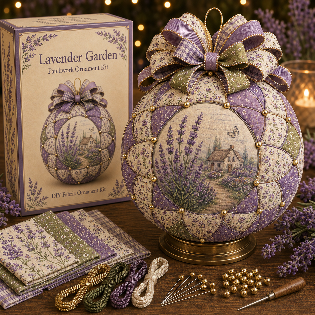 🌿 Garden & Birds Patchwork Ornament DIY Kit-HandPrint