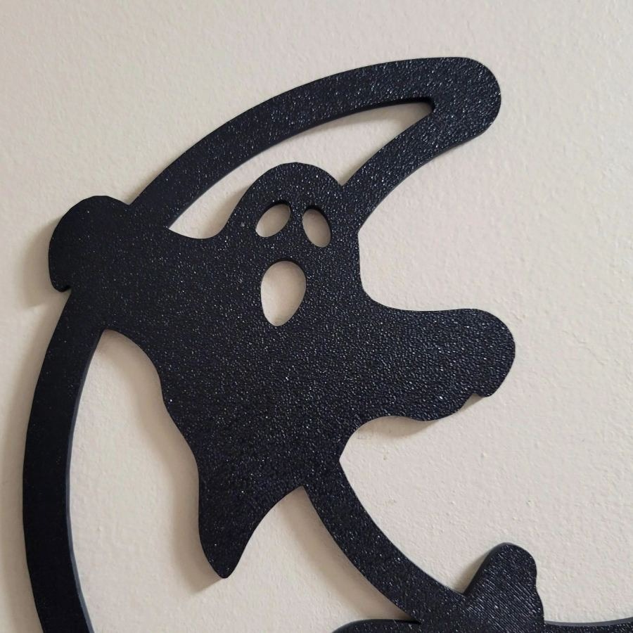Metal Halloween Moon Door Corner Topper Decoration-HandPrint