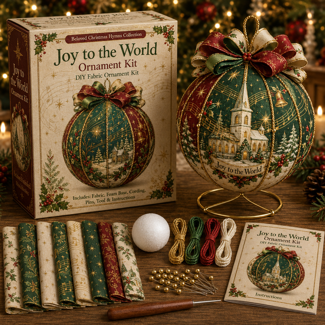 🎄 Beloved Christmas Hymns DIY Fabric Ornament Kit-HandPrint
