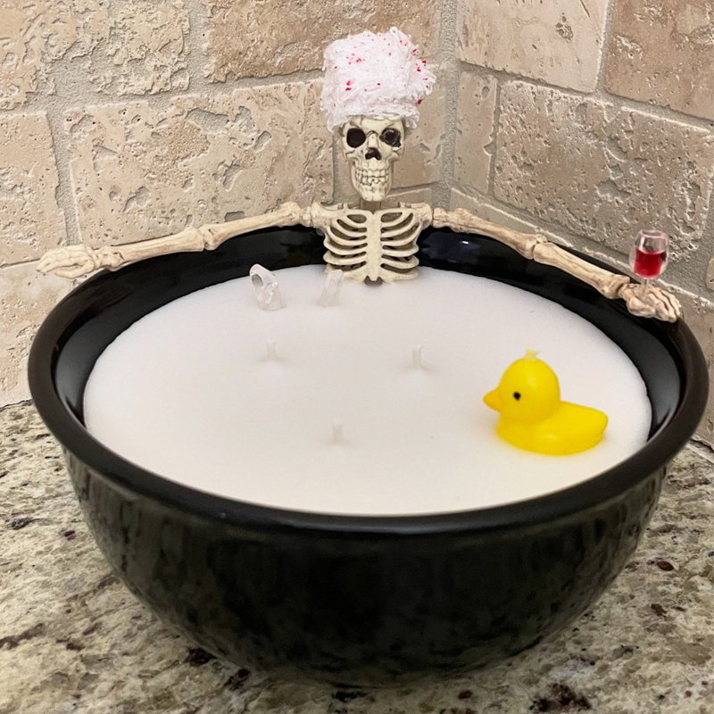 Spooky Skeleton Bathing Candle-HandPrint