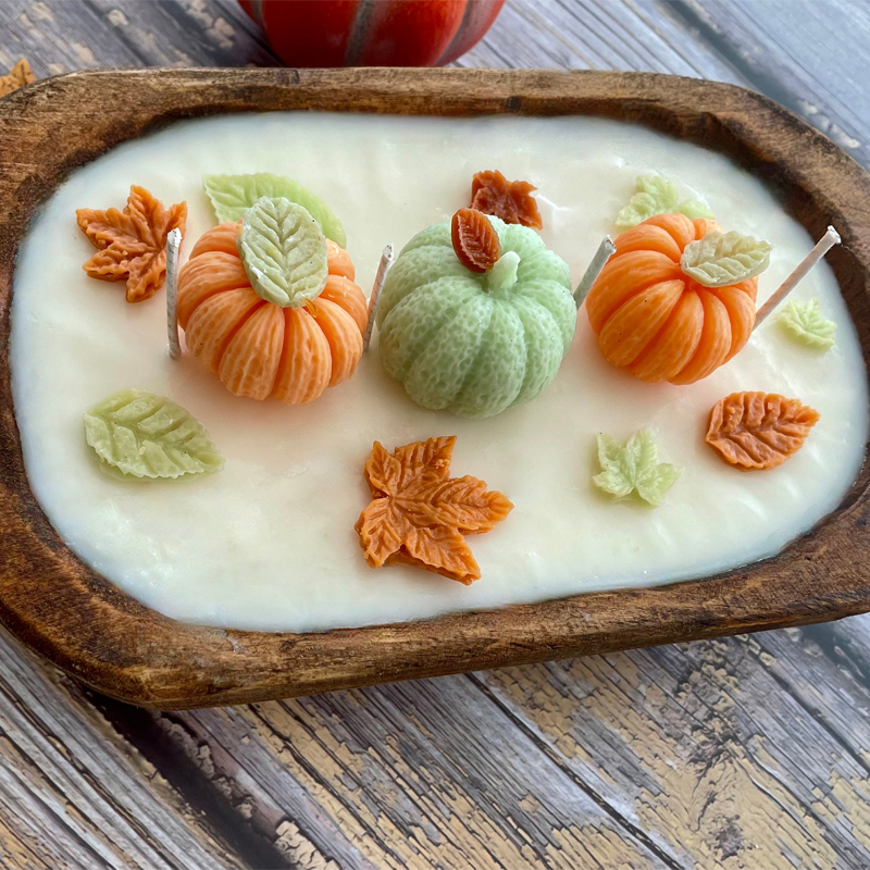 Pumpkin Fall Blessing Candle-HandPrint