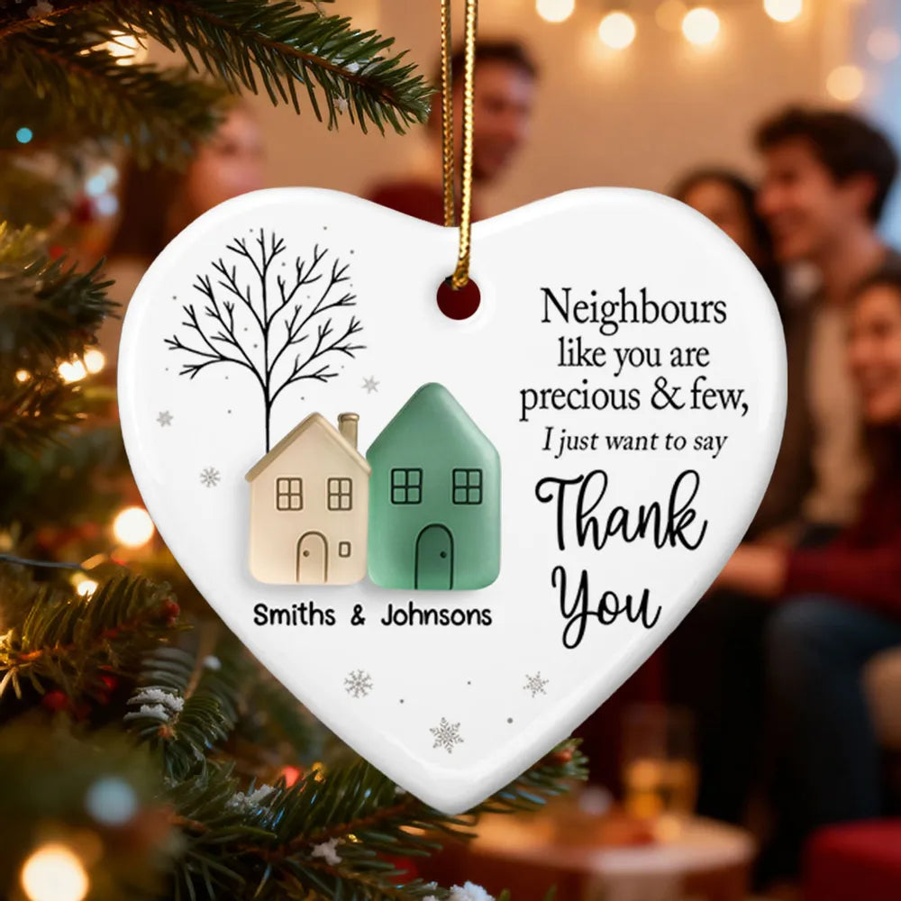 Personalized Neighbor Ornament – Custom Thank You Gift for Neighbors-HandPrint