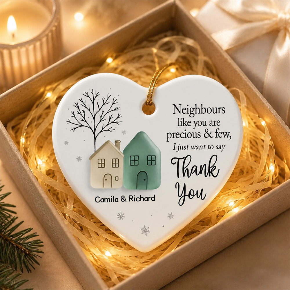 Personalized Neighbor Ornament – Custom Thank You Gift for Neighbors-HandPrint