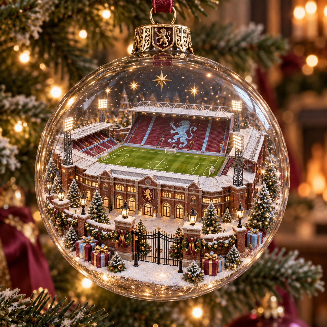 🎄 Pride & Tradition Light-Up Football Christmas Globe Ornament-HandPrint