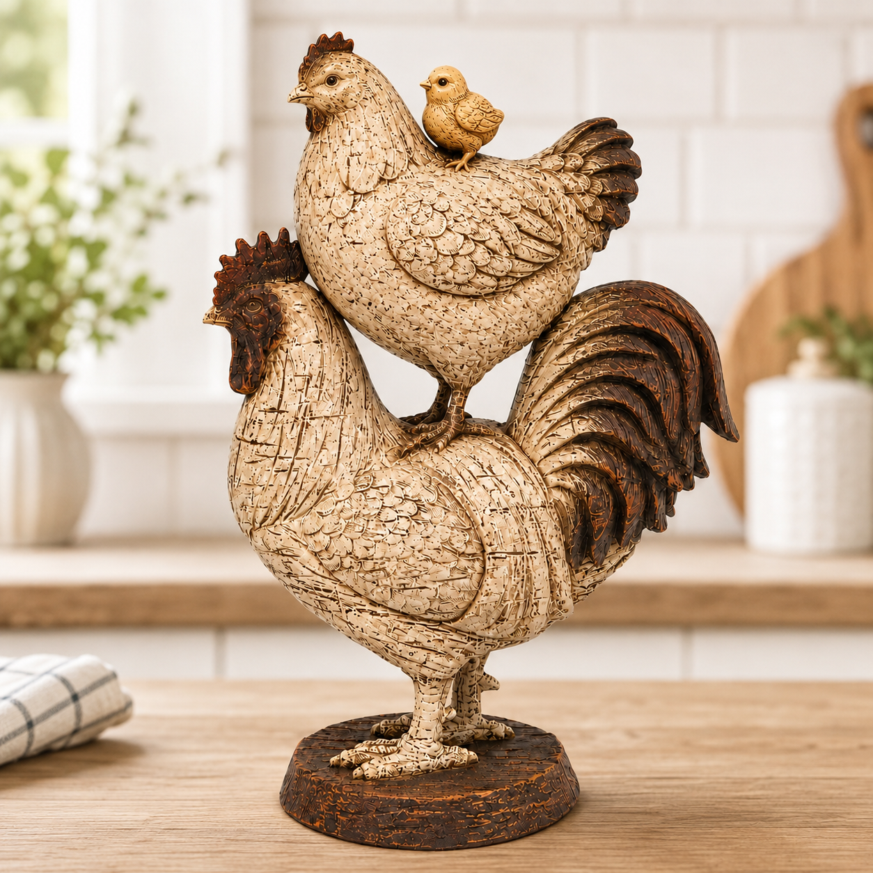 Vintage Country Rooster Sculpture