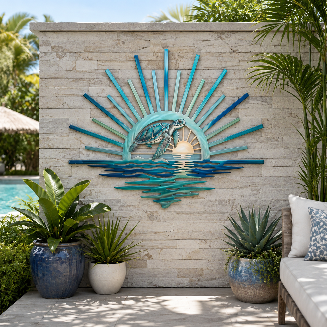 Sea Turtle Sunset Wall Decor-HandPrint