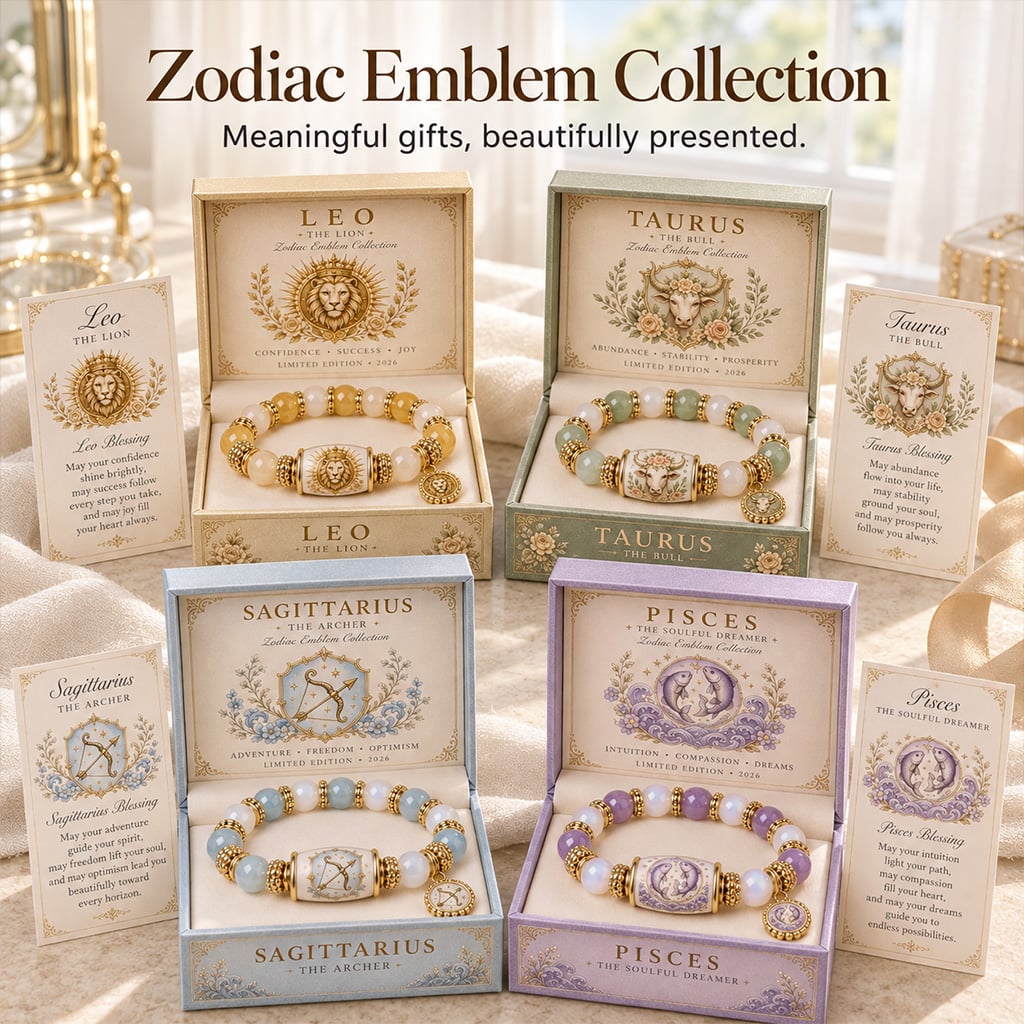【🔥Limited Edition🔥】💫 12 Zodiac Bracelet – Natural Chalcedony, Your Sign, Your Energy-HandPrint
