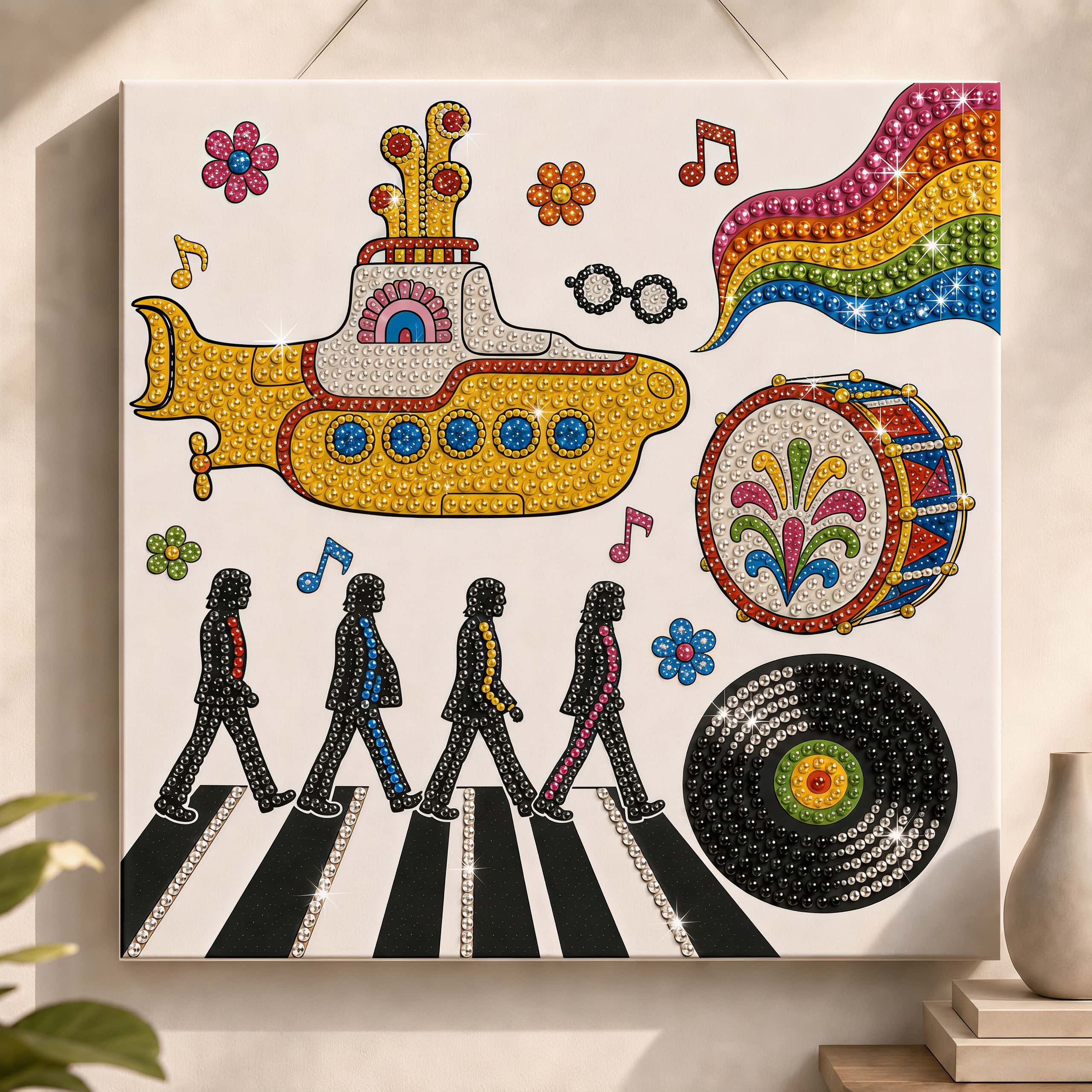 DIY Fab Four Rhinetone Commemorative Edition Canvas Art Kit-HandPrint