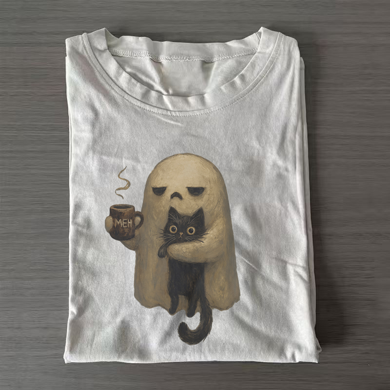 Spooky Black Cat T-shirt-NaturexCraft
