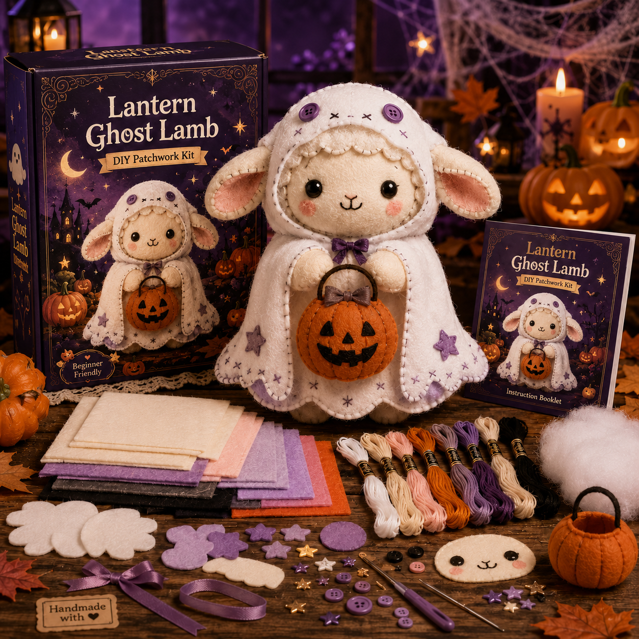DIY Halloween Magical Patchwork Kit – Sew Your Own Spooky Cute Friend 🎃🧵-HandPrint