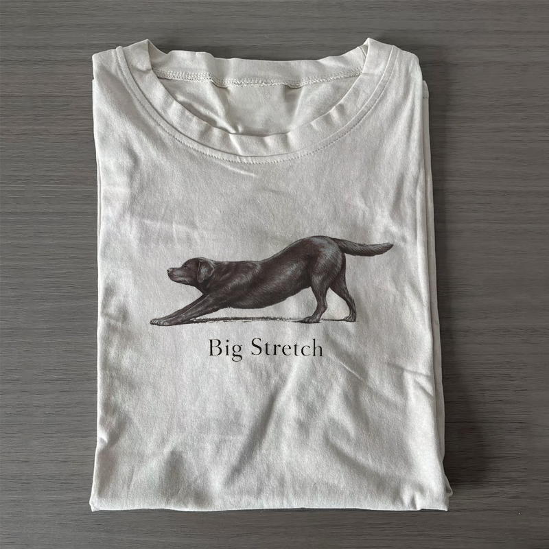 Funny Stretching Lab Dog T-shirt-NaturexCraft