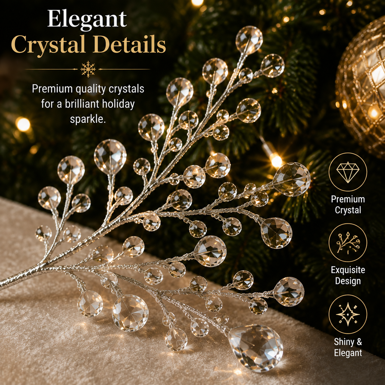 🎄 Sparkling Crystal Branch Christmas Tree Ornament-HandPrint