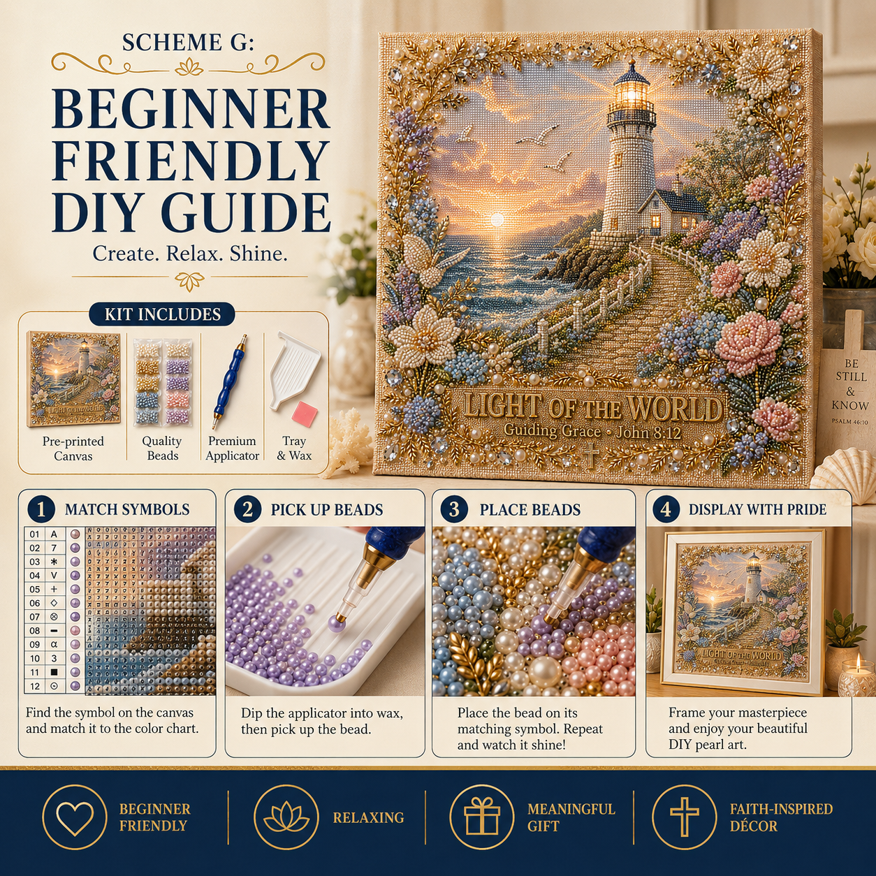 ✝️ Faith & Grace Pearl Art Kit-HandPrint
