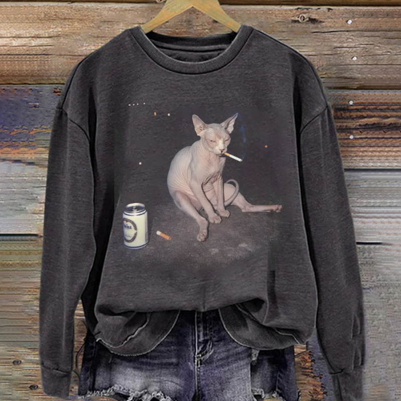 Funny Cat Smoking Meme T-shirt/sweatshirt-NaturexCraft