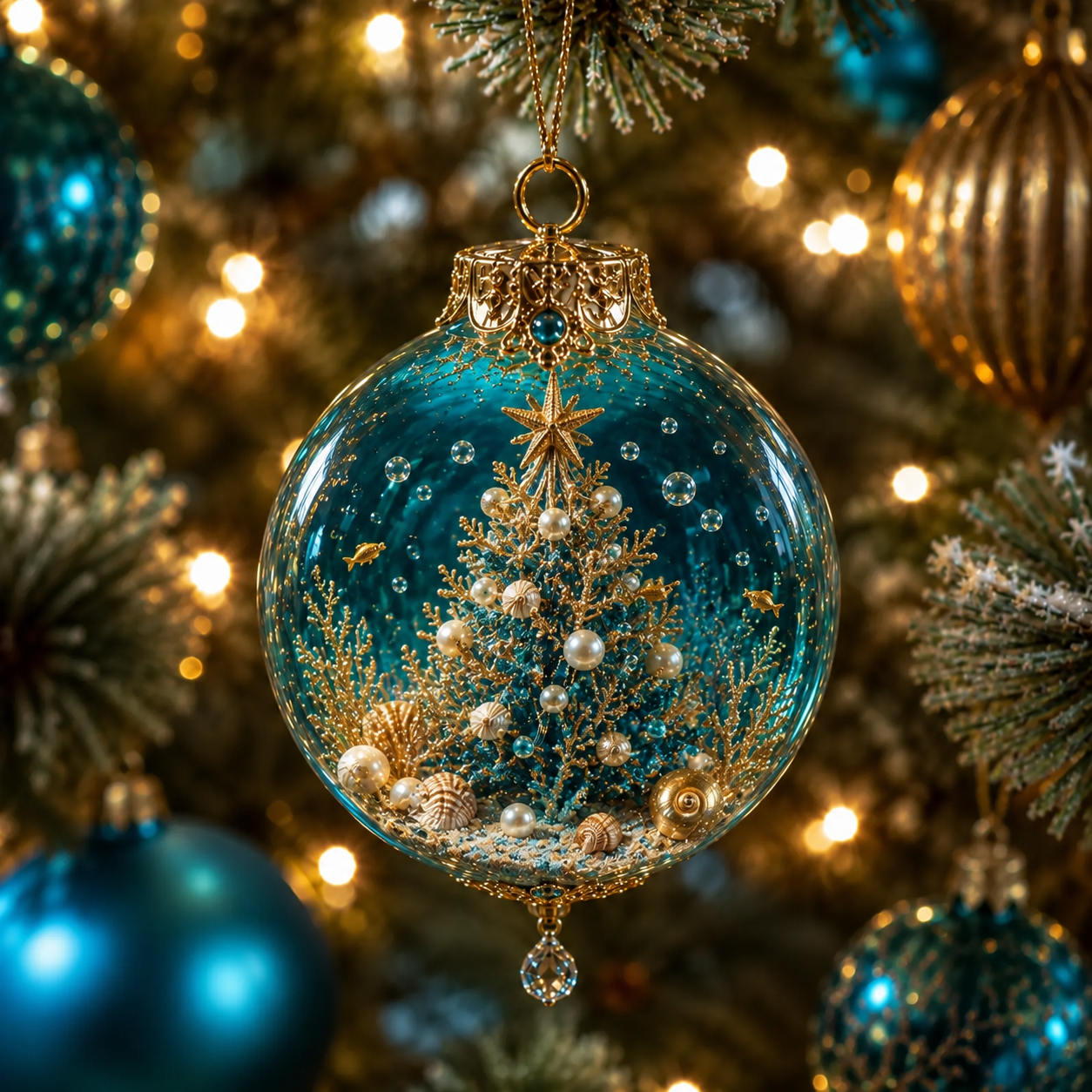 🔥Last 35pcs-✨Ocean Wonders Christmas Ornament Collection-HandPrint