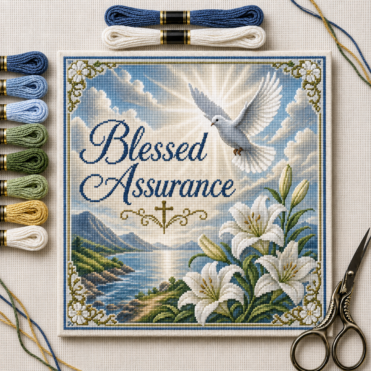 🎵 Beloved Hymns DIY Cross Stitch Kit — Stitch Your Faith Into Every Detail-HandPrint