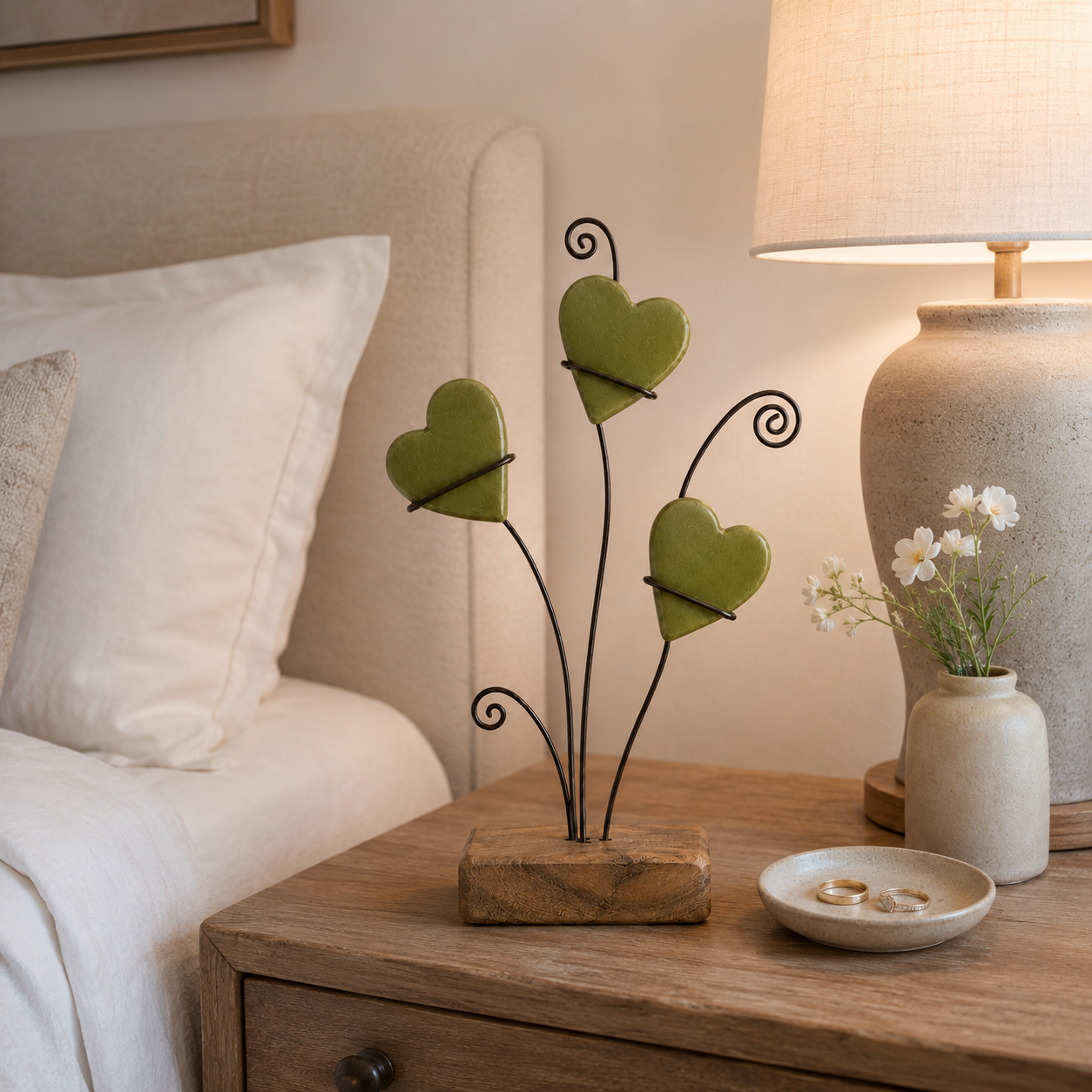 Growing Hearts Tabletop Sculpture-HandPrint