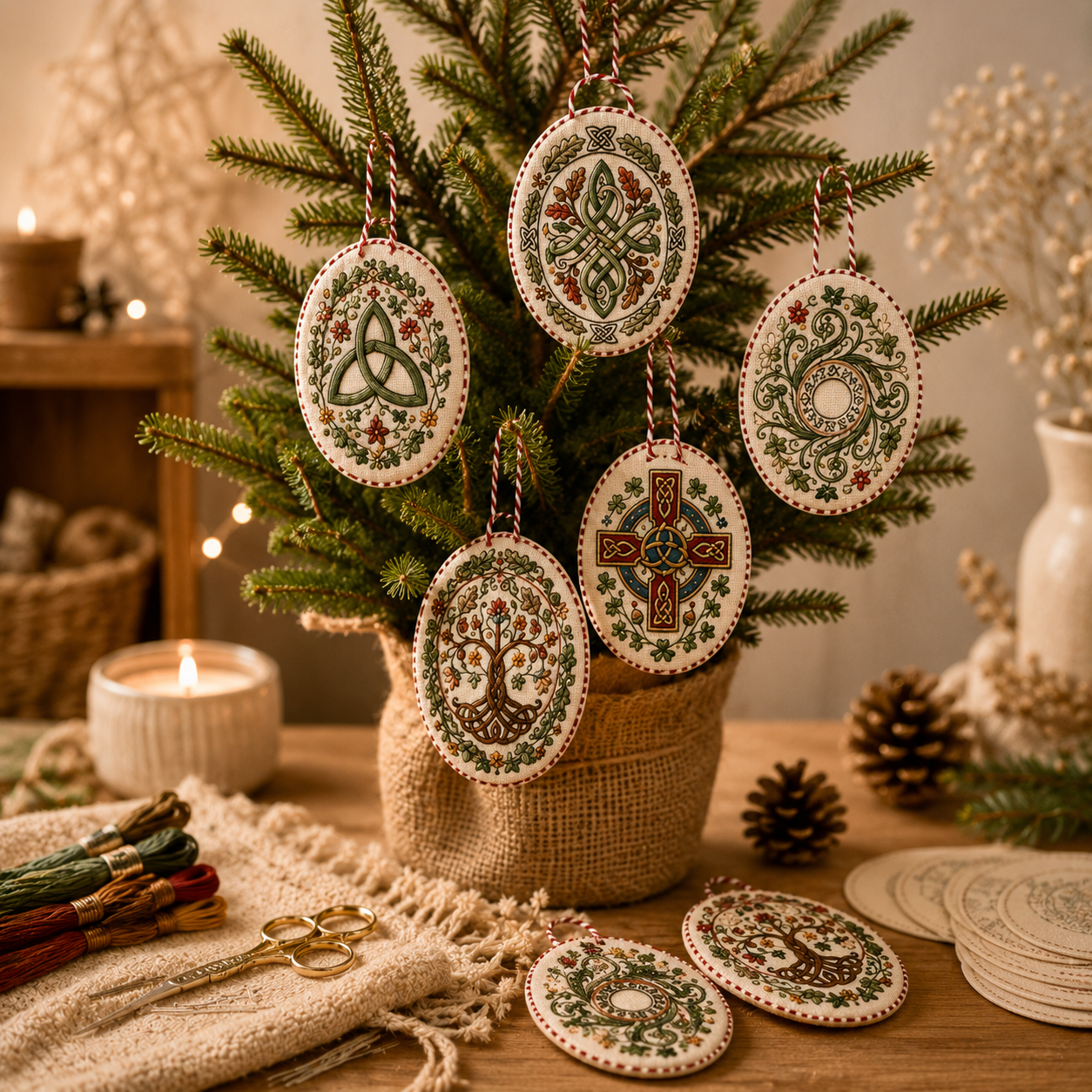 🍀 Celtic Knot DIY Embroidery Ornament Kit-HandPrint