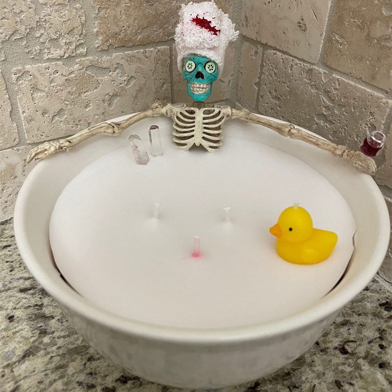 Spooky Skeleton Bathing Candle-HandPrint