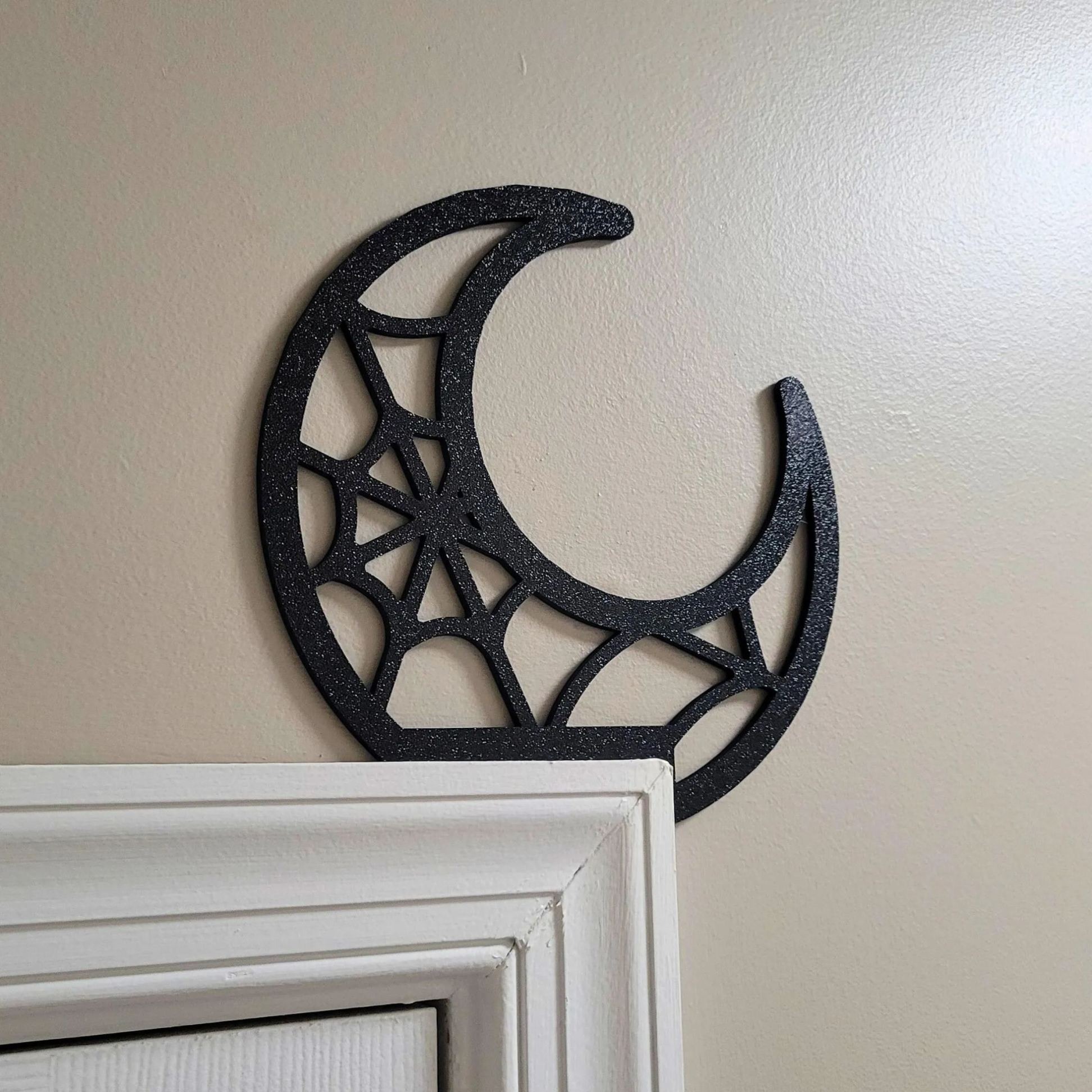 Metal Halloween Moon Door Corner Topper Decoration-HandPrint