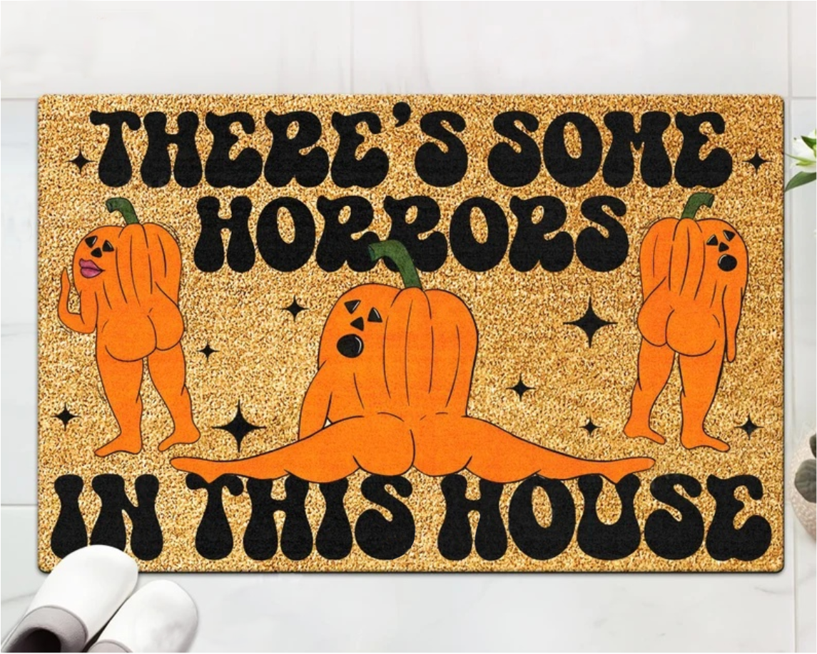 🎃Funny Halloween Pumpkin Doormat-HandPrint