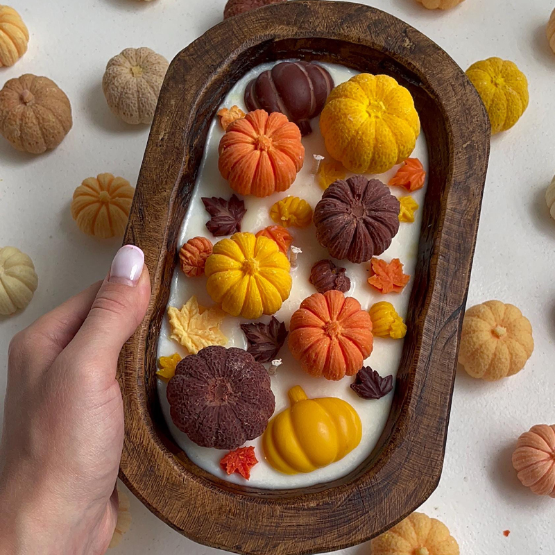 Pumpkin Fall Blessing Candle-HandPrint